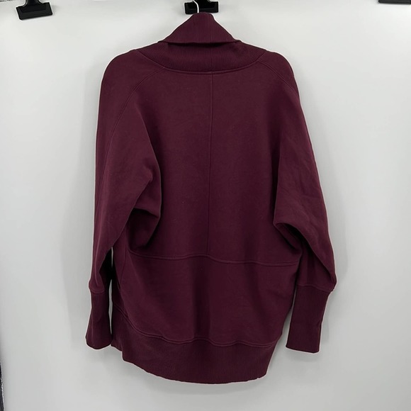 Woolrich Slouchy Oversized Sweatshirt Cardigan - Fig - Medium - Picture 6 of 7